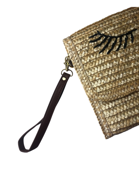 Lips Eyelash Rattan Bag