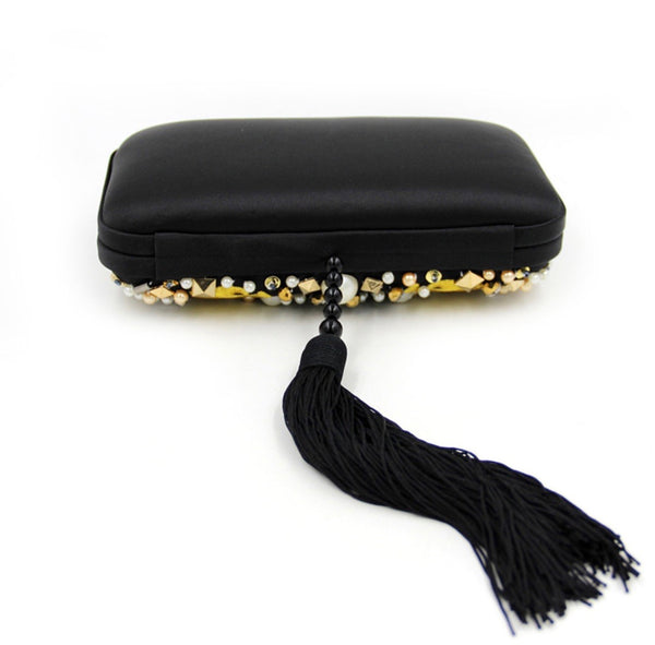 Tassel Gold Embroidery Clutch