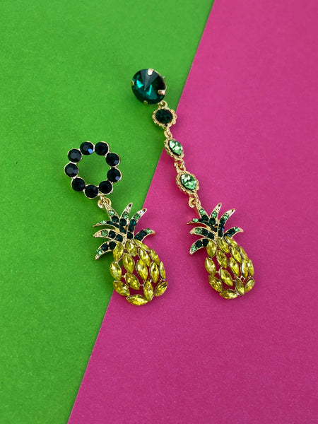 Pineapple Rhinestone Earrings