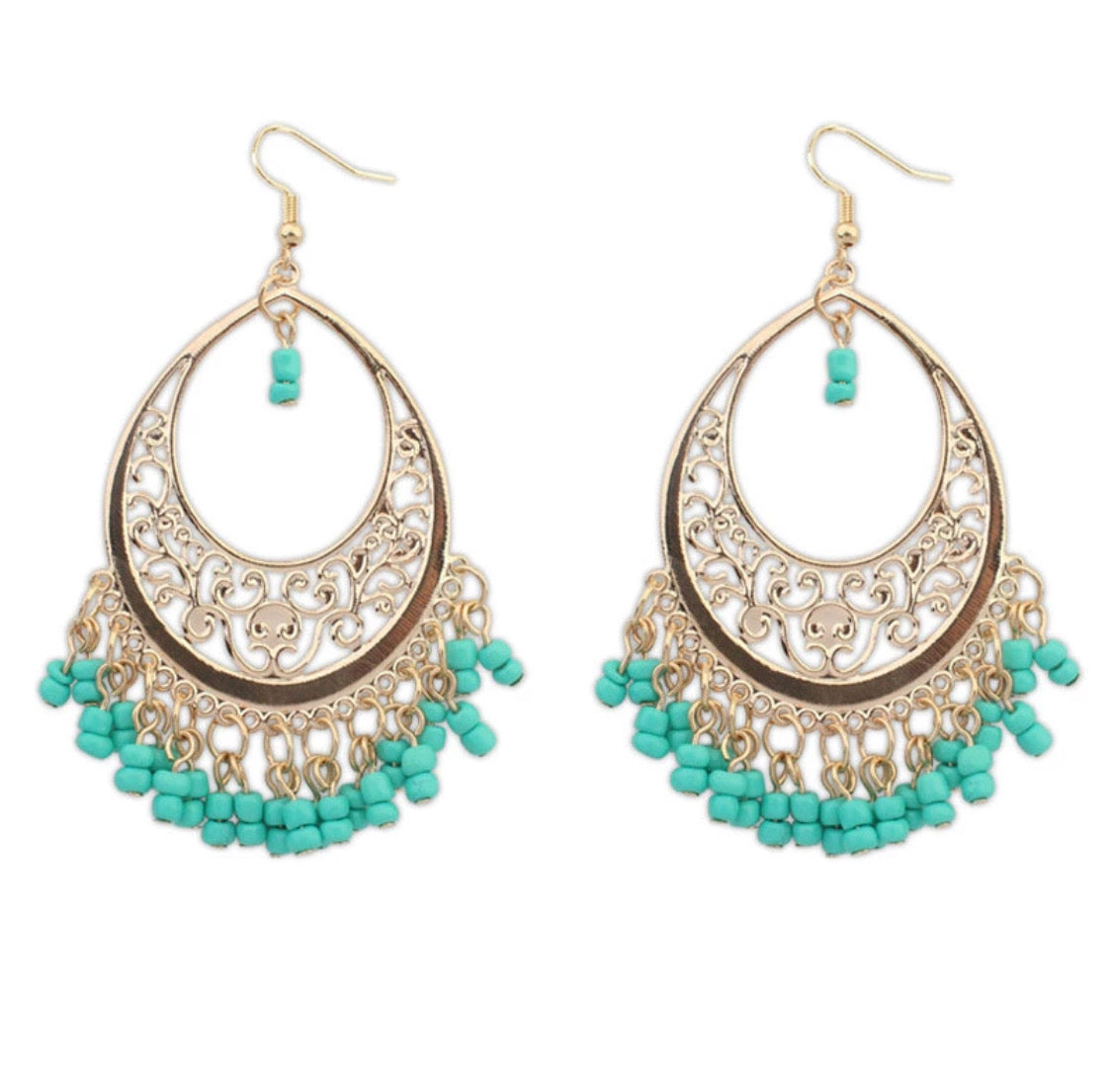 Earrings with Turquoise Beads