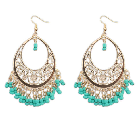 Earrings with Turquoise Beads