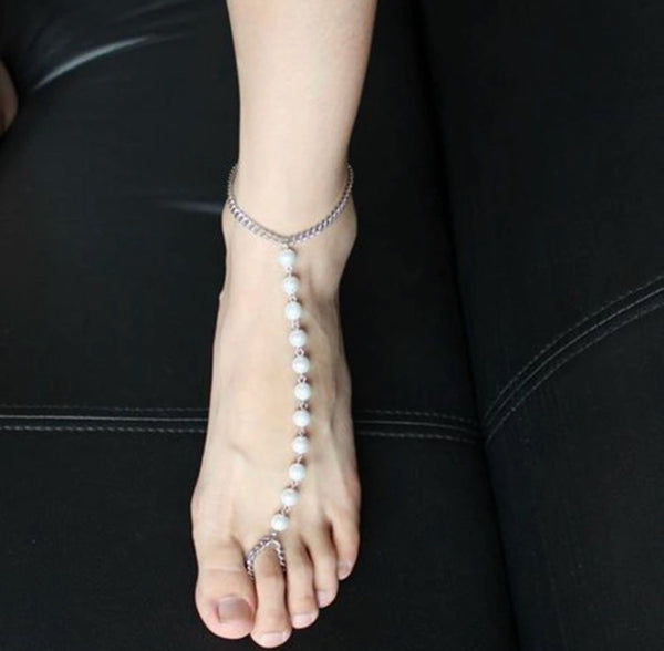 Pearl Chain Beach Anklet