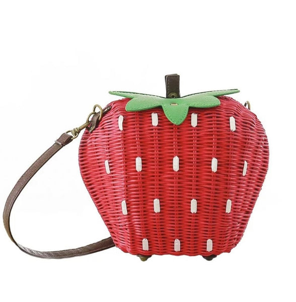 Strawberry Rattan Bag