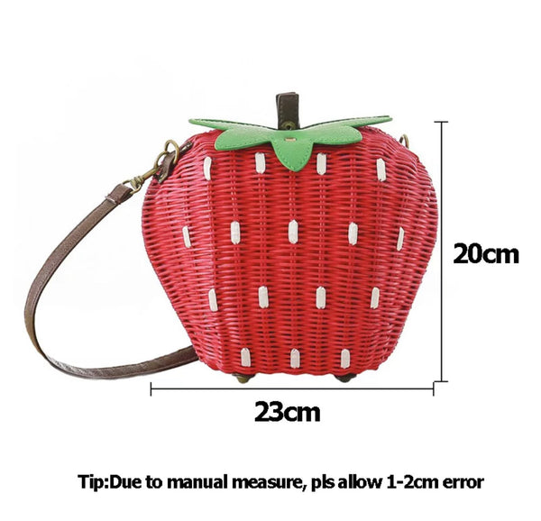 Strawberry Rattan Bag