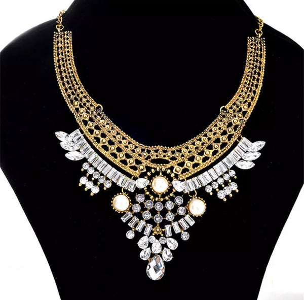 Fashion Elegant Pearl Big Rhinestone