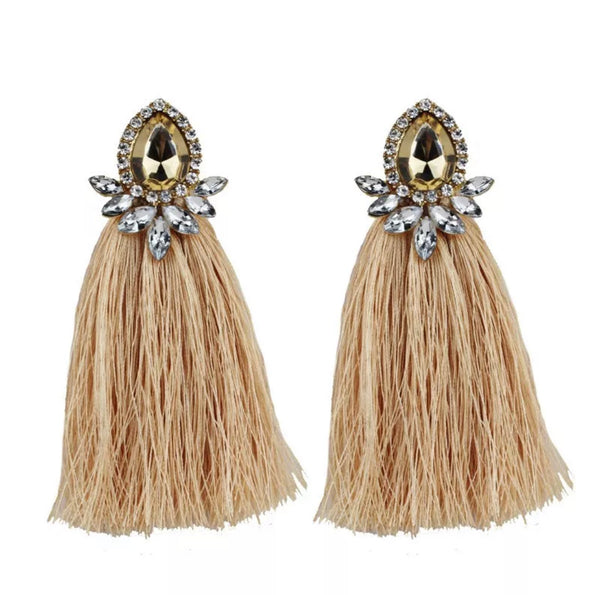 Rhinestone Tassel Earrings