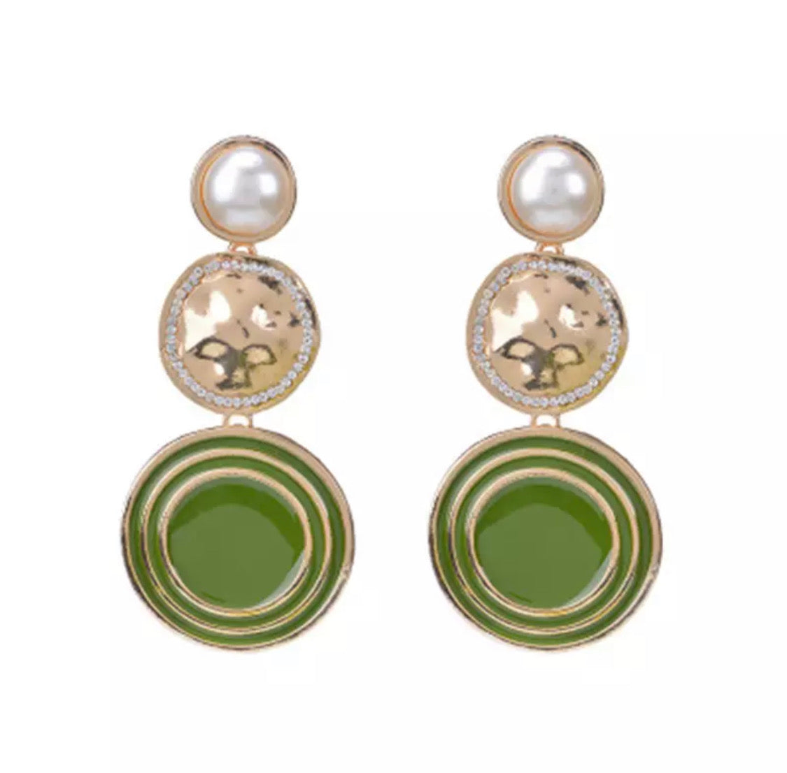 Round Vintage Drop Earrings