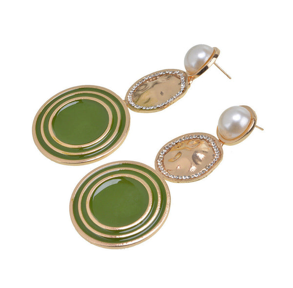 Round Vintage Drop Earrings