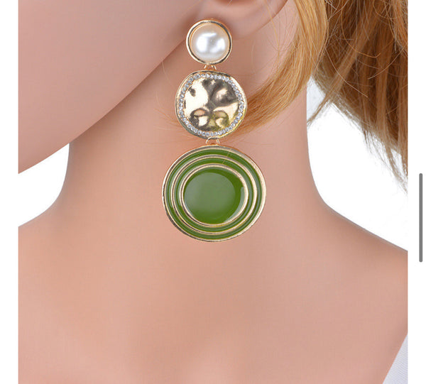 Round Vintage Drop Earrings